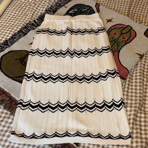 Francesca’s Chevron Print Knit Midi Skirt